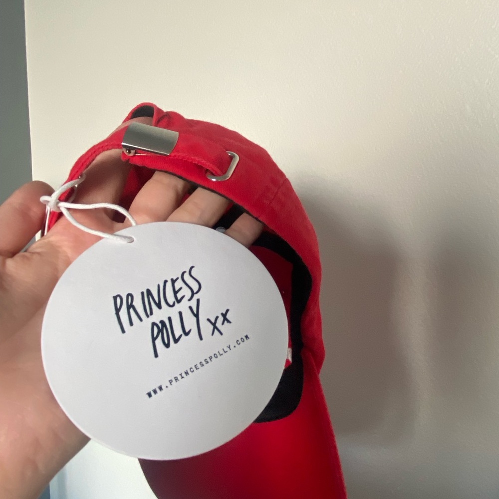 Red baseball hat- be good to yourself